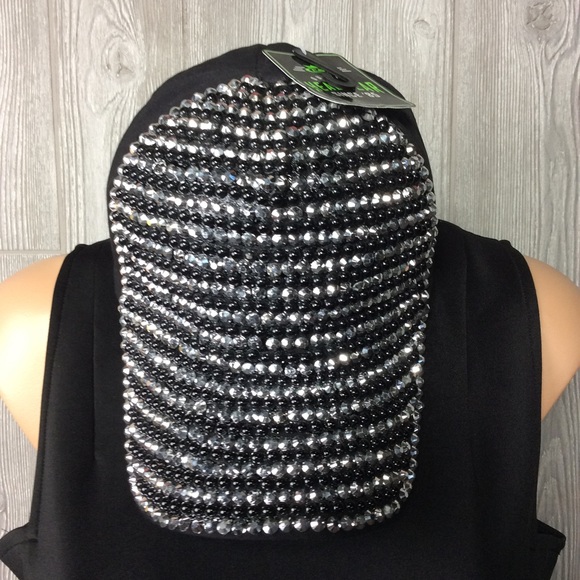 NWT Silver and Black Bling Hat - LAST 1 - Picture 2 of 4